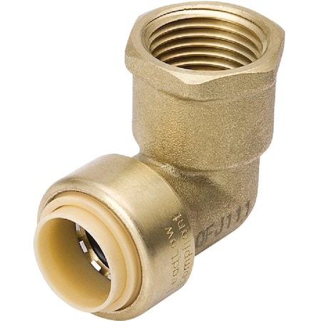 Proline 1/2 In. PF x 1/2 In. FPT 90 Deg. Push Fit Brass Elbow 1/4 Bend 6631-303